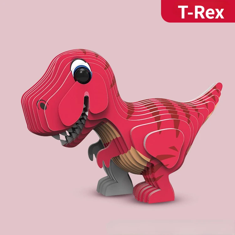 Children's 3D Puzzle Kindergarten Animal Puzzle Intelligence Early Education Toys Dinosaur Animal Model Paper 3-4-5-6 Years Old-Leplay