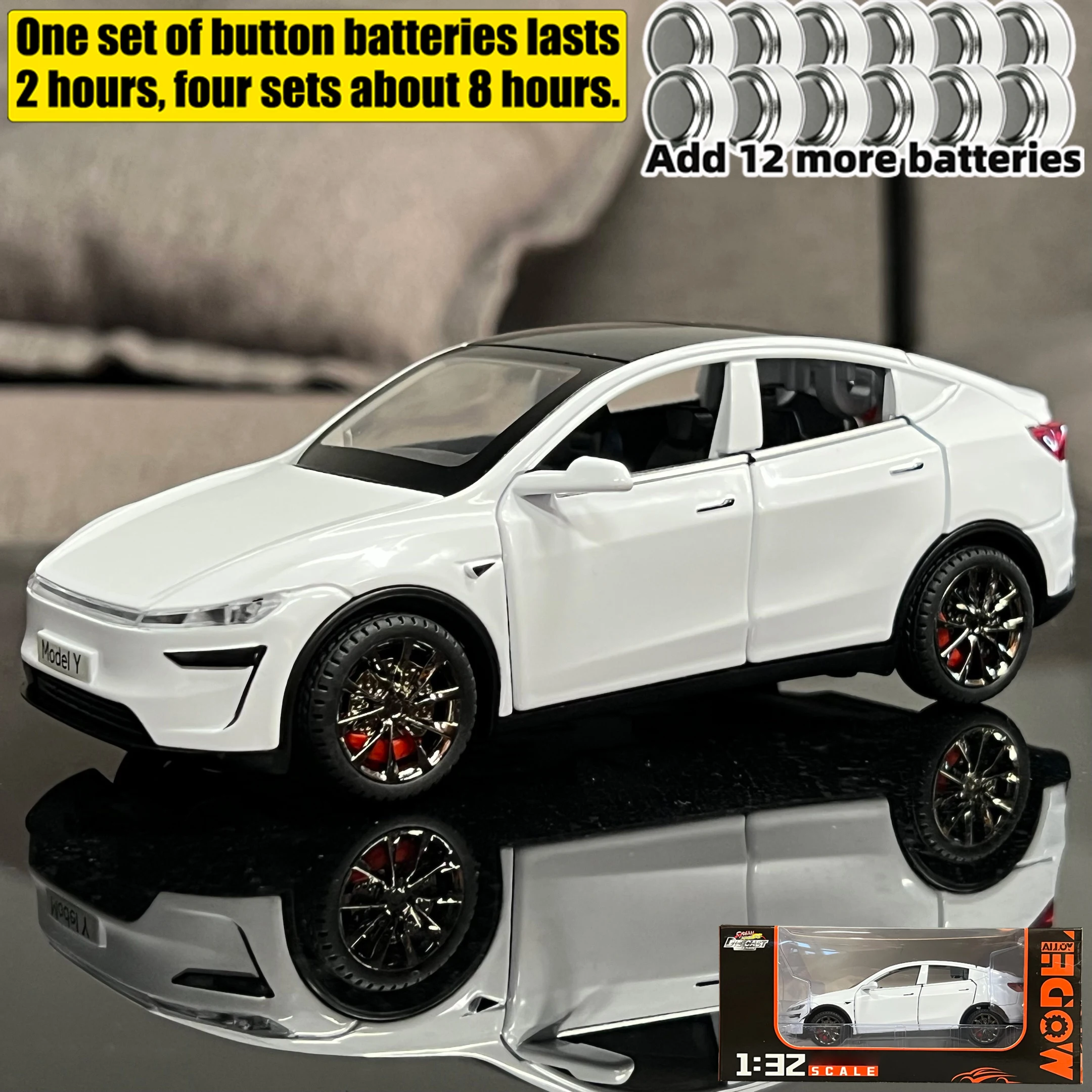 New 1:32 Model Y Electric SUV Alloy Metal Diecast Model Car Sound And Light Pull Back Children Toy Cars Birthday Present Friend-Leplay