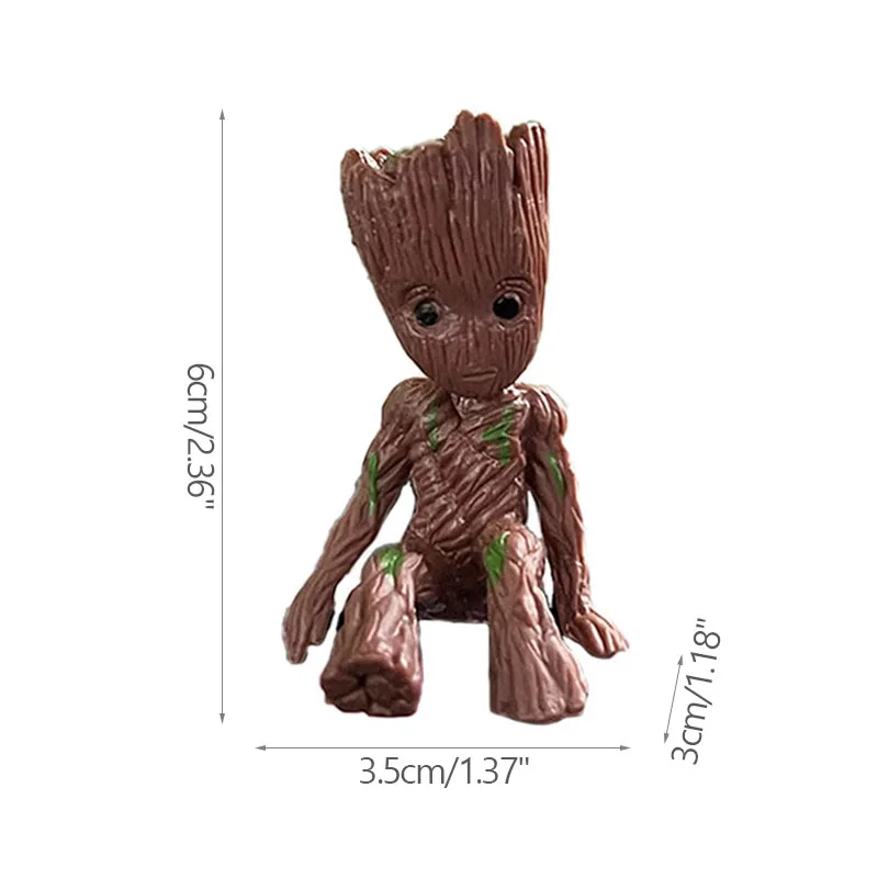 Home Decoration Crafts Miniature Model Office Desktop Display Cartoon Groot Figurines Handicrafts Decor Tree Man Ornament 5CM-Leplay