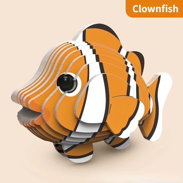 Children's 3D Puzzle Kindergarten Animal Puzzle Intelligence Early Education Toys Dinosaur Animal Model Paper 3-4-5-6 Years Old-Leplay