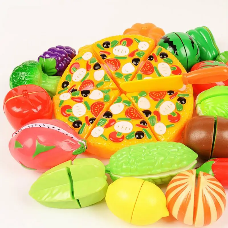 6/10/13/24Pcs Kitchen Fun Cutting Fruits and Vegetables Food Play House Set Puzzle Education Toys For Kids Boys Girls Xmas Gifts-Leplay