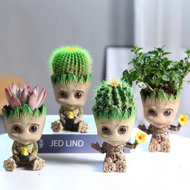 Home Decoration Crafts Miniature Model Office Desktop Display Cartoon Groot Figurines Handicrafts Decor Tree Man Ornament 5CM-Leplay