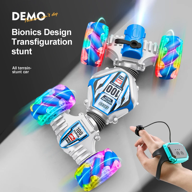 Top RC Stunt Car 2.4G Remote Control Cars RC Watch Gesture Sensor LED Rotation Gift Electronic Toy for Kids Boys-Leplay