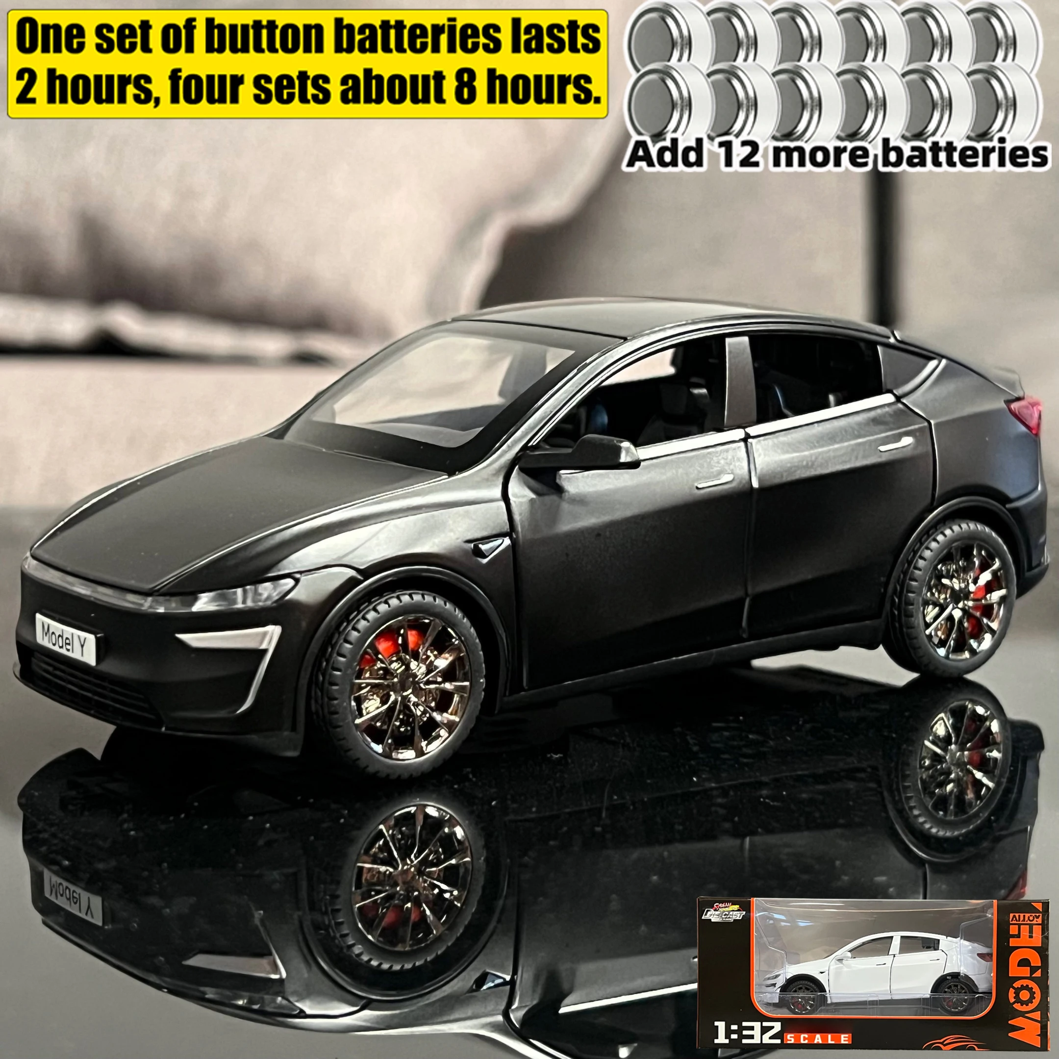 New 1:32 Model Y Electric SUV Alloy Metal Diecast Model Car Sound And Light Pull Back Children Toy Cars Birthday Present Friend-Leplay