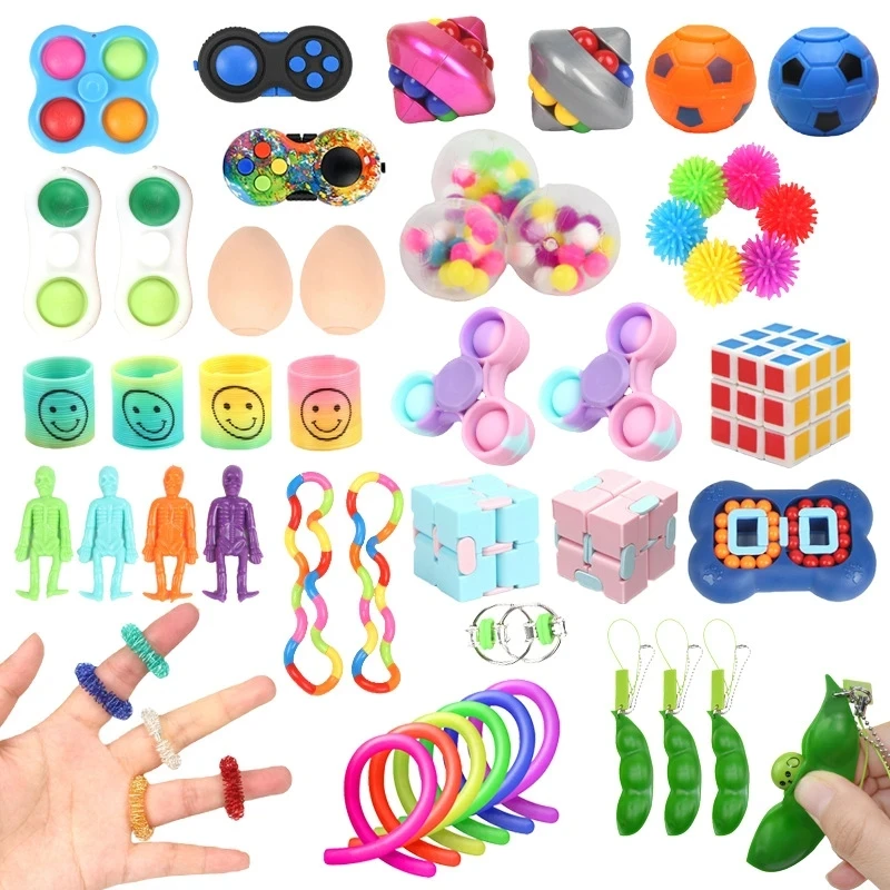 Random Mystery Fidget Toys Bag Pack for Kids Cheap Sensory Toys Stress Reliver Autism ADHD Gifts Spinner Fidget Squishy Set-Leplay