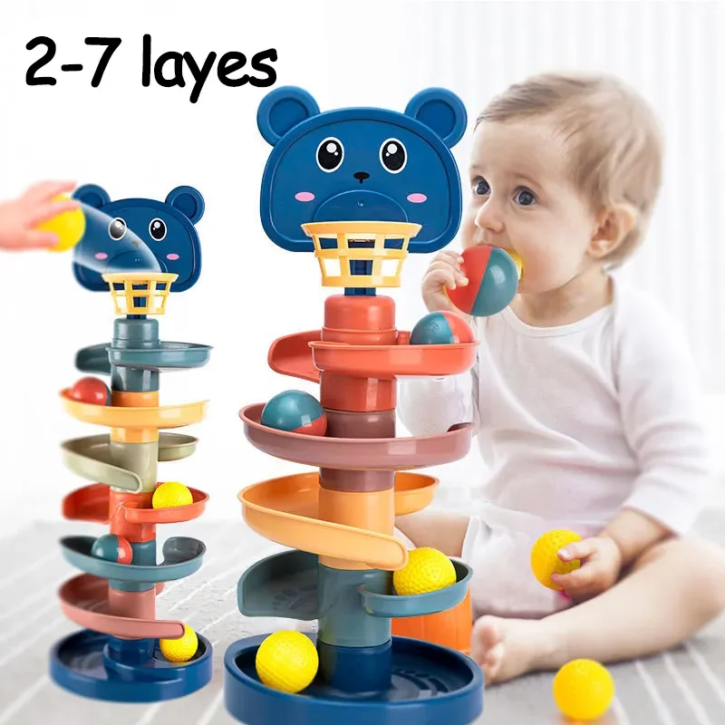 Montessori Rolling Ball Development Game Baby Ball Toy Educational Toys Montessori Activity Stacking Toys For Babies 1 2 3 Years-Leplay