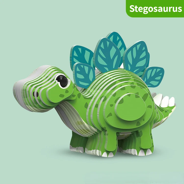 Children's 3D Puzzle Kindergarten Animal Puzzle Intelligence Early Education Toys Dinosaur Animal Model Paper 3-4-5-6 Years Old-Leplay