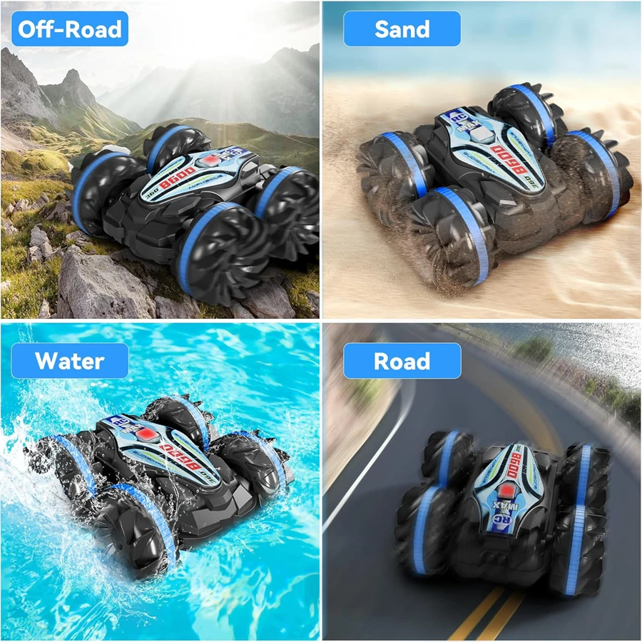 Amphibious RC Car Remote Control Stunt Car Vehicle Double-sided Flip Radio 4WD Drift Off Road Outdoor Toys for Boy Children Gift-Leplay