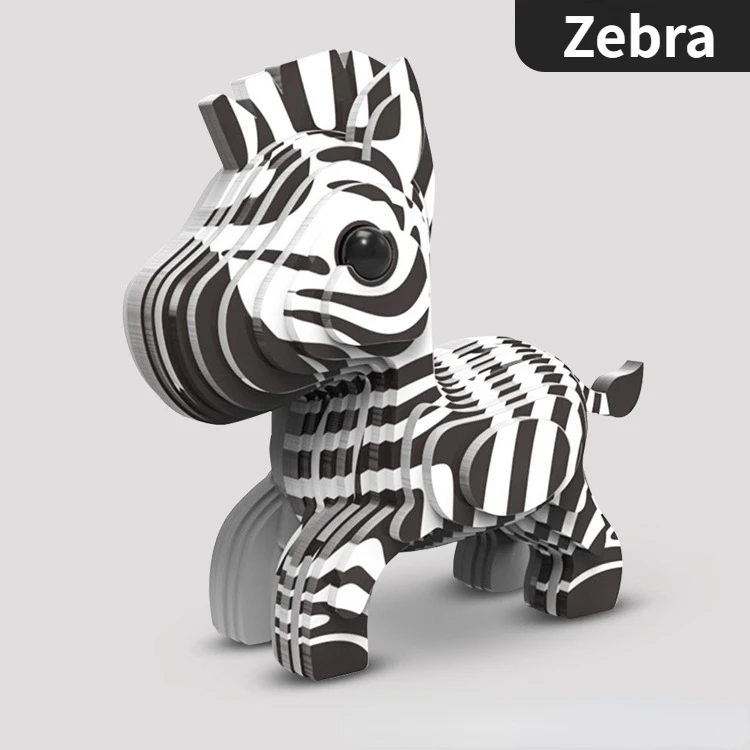 Children's 3D Puzzle Kindergarten Animal Puzzle Intelligence Early Education Toys Dinosaur Animal Model Paper 3-4-5-6 Years Old-Leplay