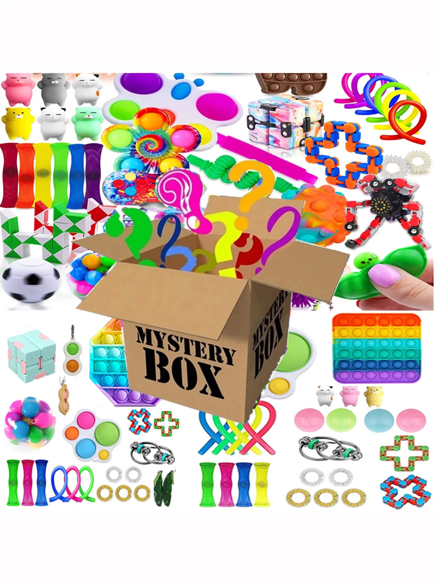 Random Mystery Fidget Toys Bag Pack for Kids Cheap Sensory Toys Stress Reliver Autism ADHD Gifts Spinner Fidget Squishy Set-Leplay