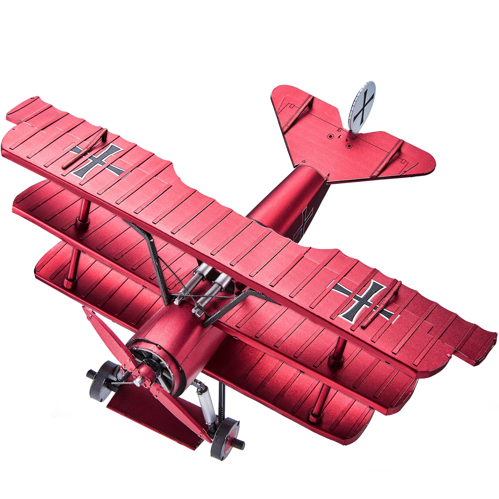 Piececool 3D Metal Puzzles Fokker Dr-1 Triplane Assembly Metal Model Kits for Teen DIY Jigsaw Building Blocks Creative Gifts-Leplay