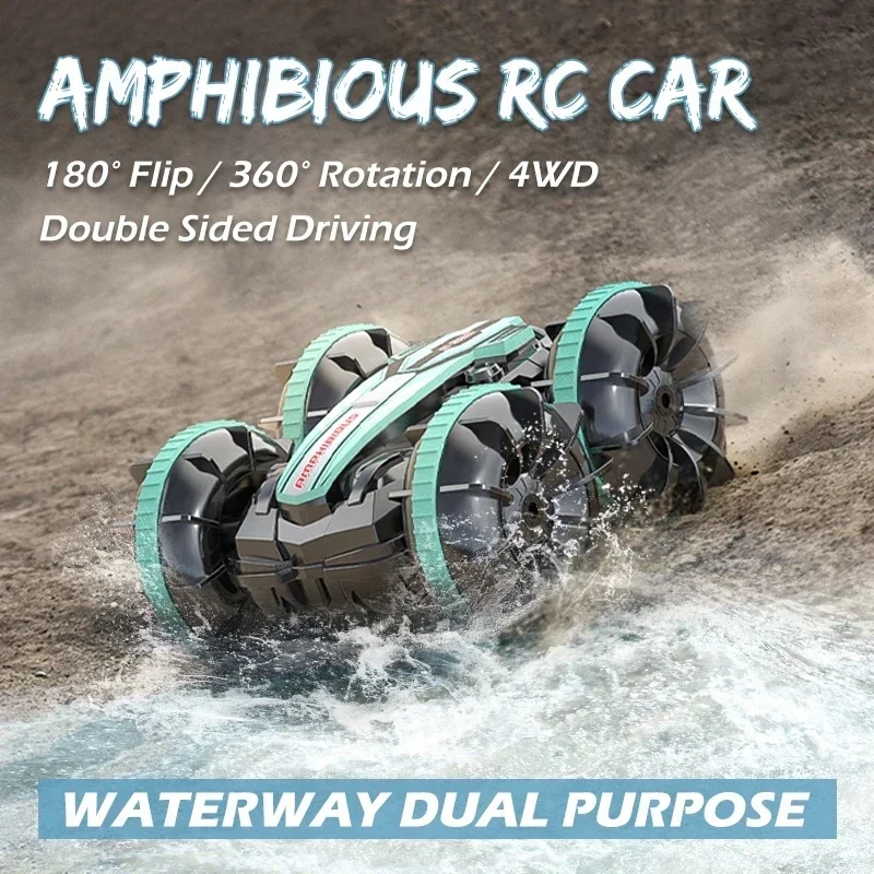 Amphibious RC Car Remote Control Stunt Car Vehicle Double-sided Flip Radio 4WD Drift Off Road Outdoor Toys for Boy Children Gift-Leplay
