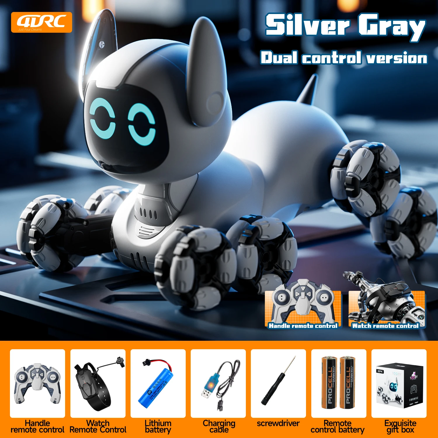 8WD Intelligent Remote Control Robot Dog Touch-sense Music Stunt RC Car Electric Radio Control Toys Kids Boys Girls Gifts-Leplay