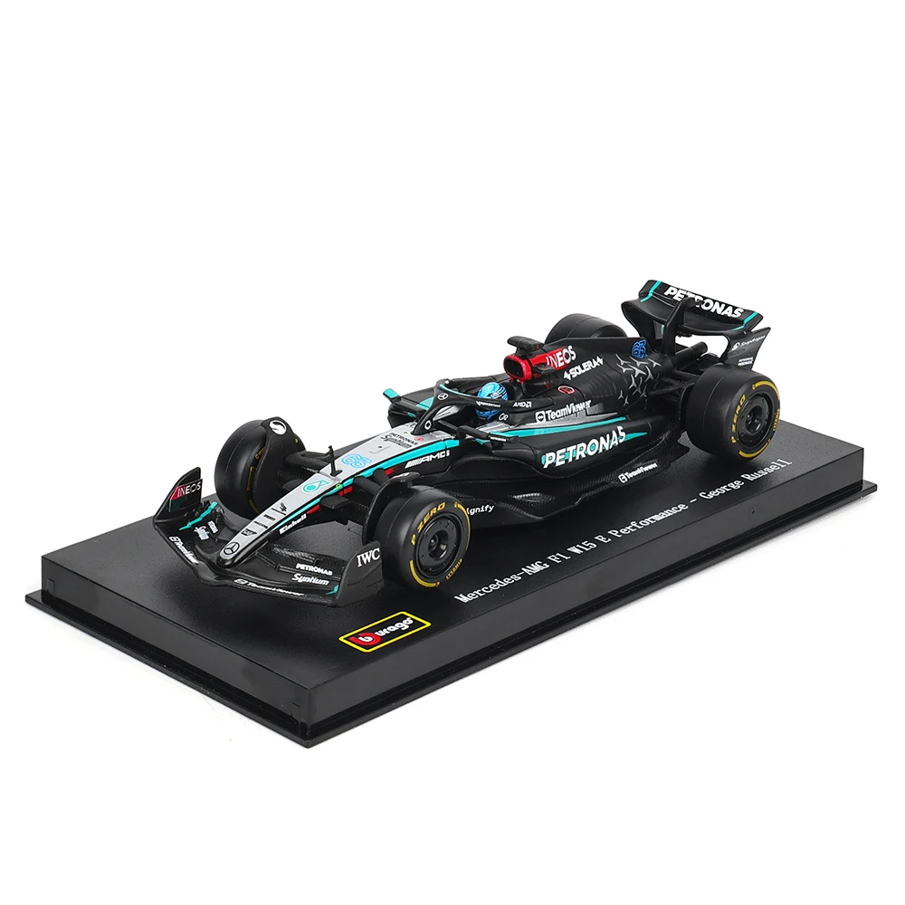 Bburago 1:43 Mercedes-AMG Petronas F1 Equipo W15 2024 # 44 Hamilton # 63 George Russell coche de aleación modelo fundido a presi-Leplay
