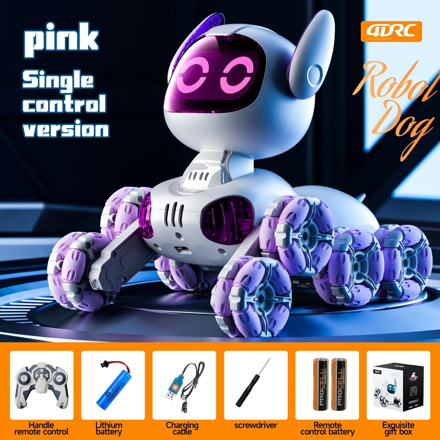 8WD Intelligent Remote Control Robot Dog Touch-sense Music Stunt RC Car Electric Radio Control Toys Kids Boys Girls Gifts-Leplay