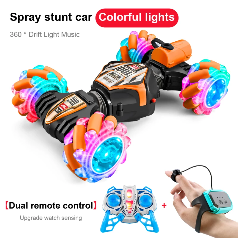 Top RC Stunt Car 2.4G Remote Control Cars RC Watch Gesture Sensor LED Rotation Gift Electronic Toy for Kids Boys-Leplay
