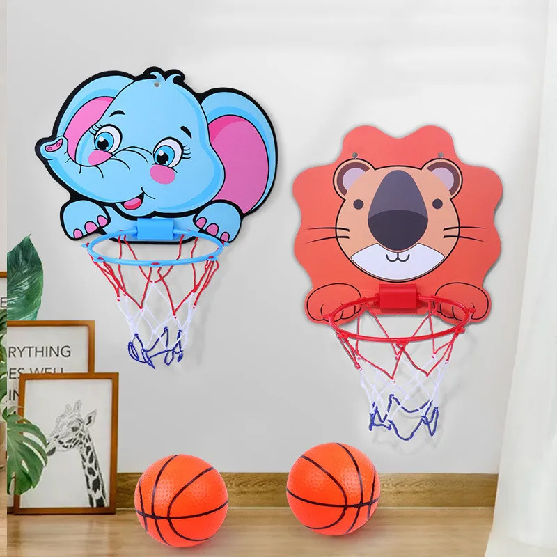 Kids Basketball Hoop Kit Cartoon Creative Animals Basketball Stand Outdoor Indoor Game Sport Play Toys For Children Kids-Leplay