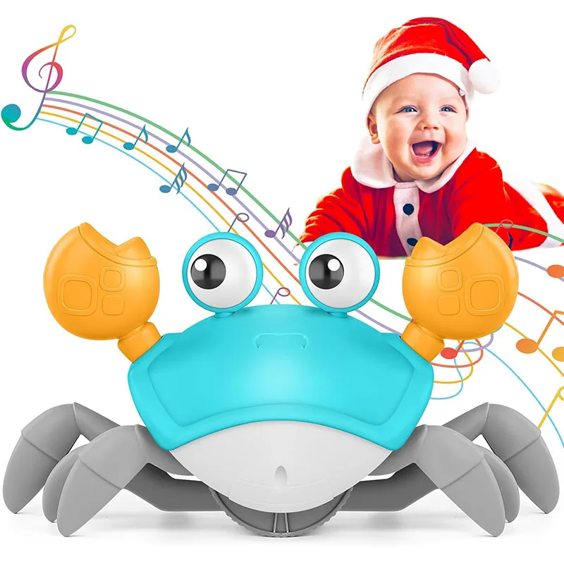 Induction Escape Crab Electric Pets Musical Toys Toddler Crawling Baby Walker Crab Interactive Toys for Children Gifts-Leplay