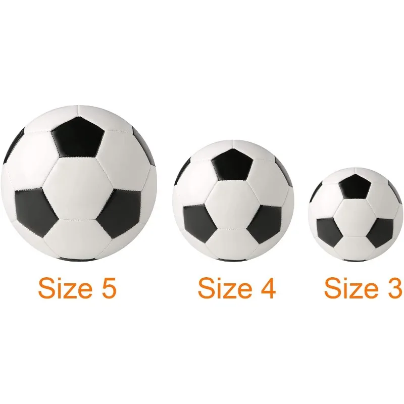 Size 3,4,5 Professional Training Soccer Balls Classic White Black Thicker PU Tight Weaved Soccer Balls Team Training Match-Leplay