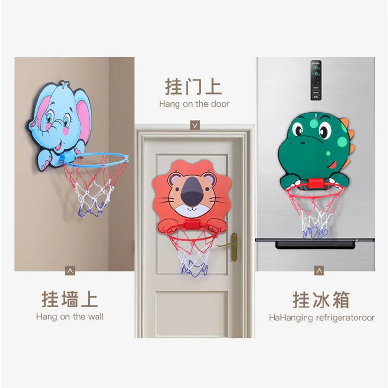 Kids Basketball Hoop Kit Cartoon Creative Animals Basketball Stand Outdoor Indoor Game Sport Play Toys For Children Kids-Leplay