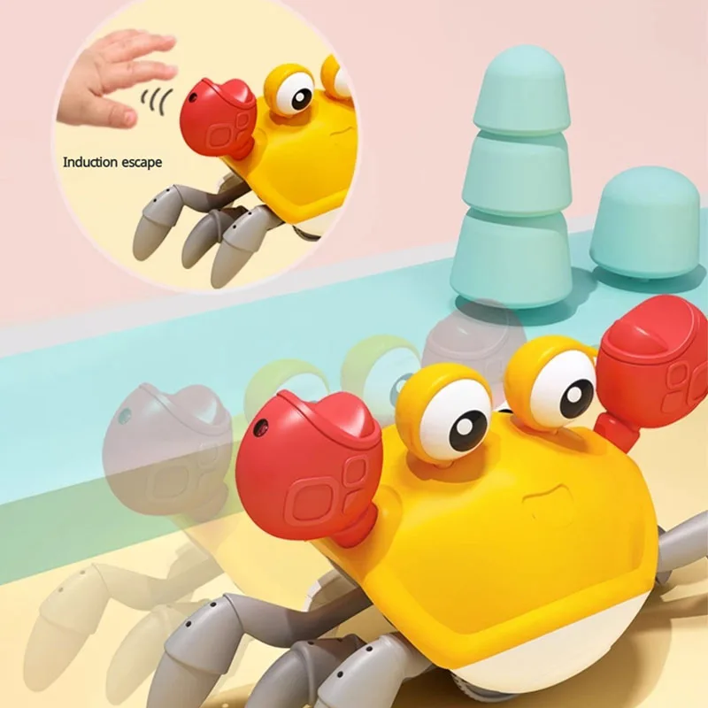 Induction Escape Crab Electric Pets Musical Toys Toddler Crawling Baby Walker Crab Interactive Toys for Children Gifts-Leplay