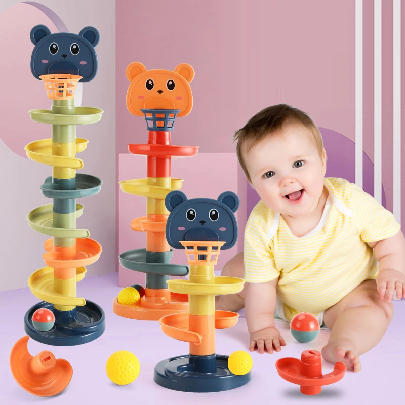Montessori Rolling Ball Development Game Baby Ball Toy Educational Toys Montessori Activity Stacking Toys For Babies 1 2 3 Years-Leplay