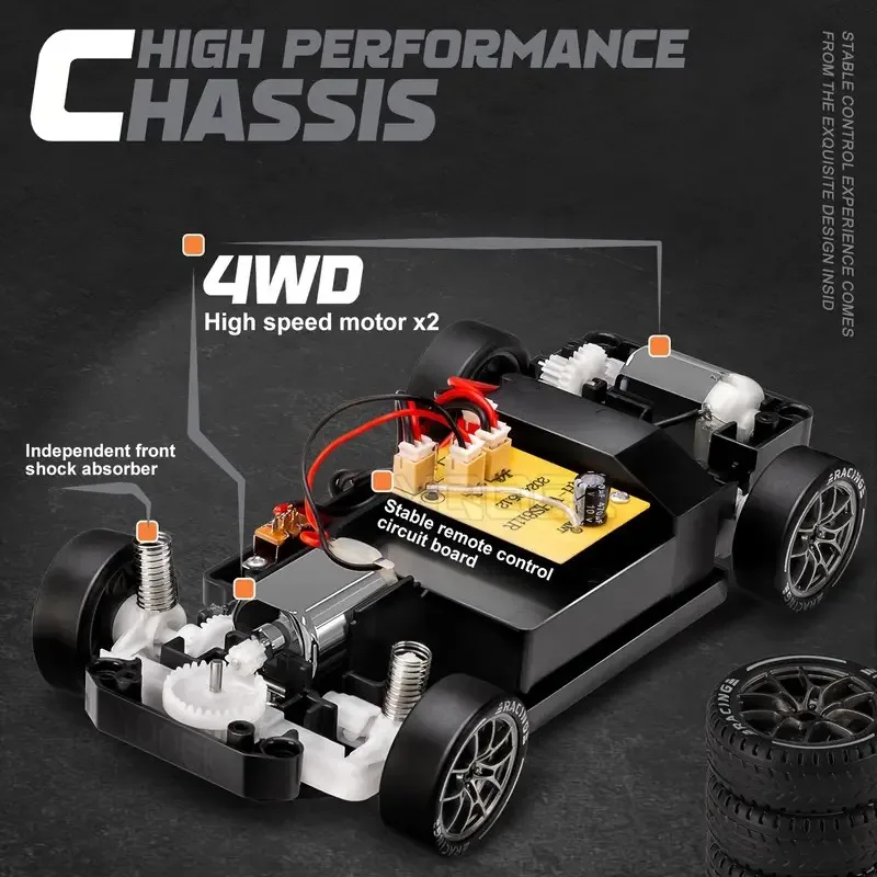 1: 24 Speed Four-wheel Drive RC Drift Remote Control Car 2.4G Remote Control Racing Car Children Electric Toy Christmas Gift-Leplay