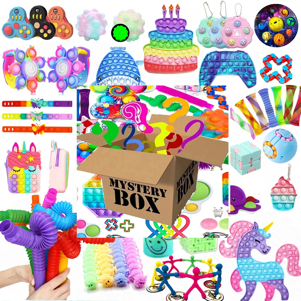 Random Mystery Fidget Toys Bag Pack for Kids Cheap Sensory Toys Stress Reliver Autism ADHD Gifts Spinner Fidget Squishy Set-Leplay