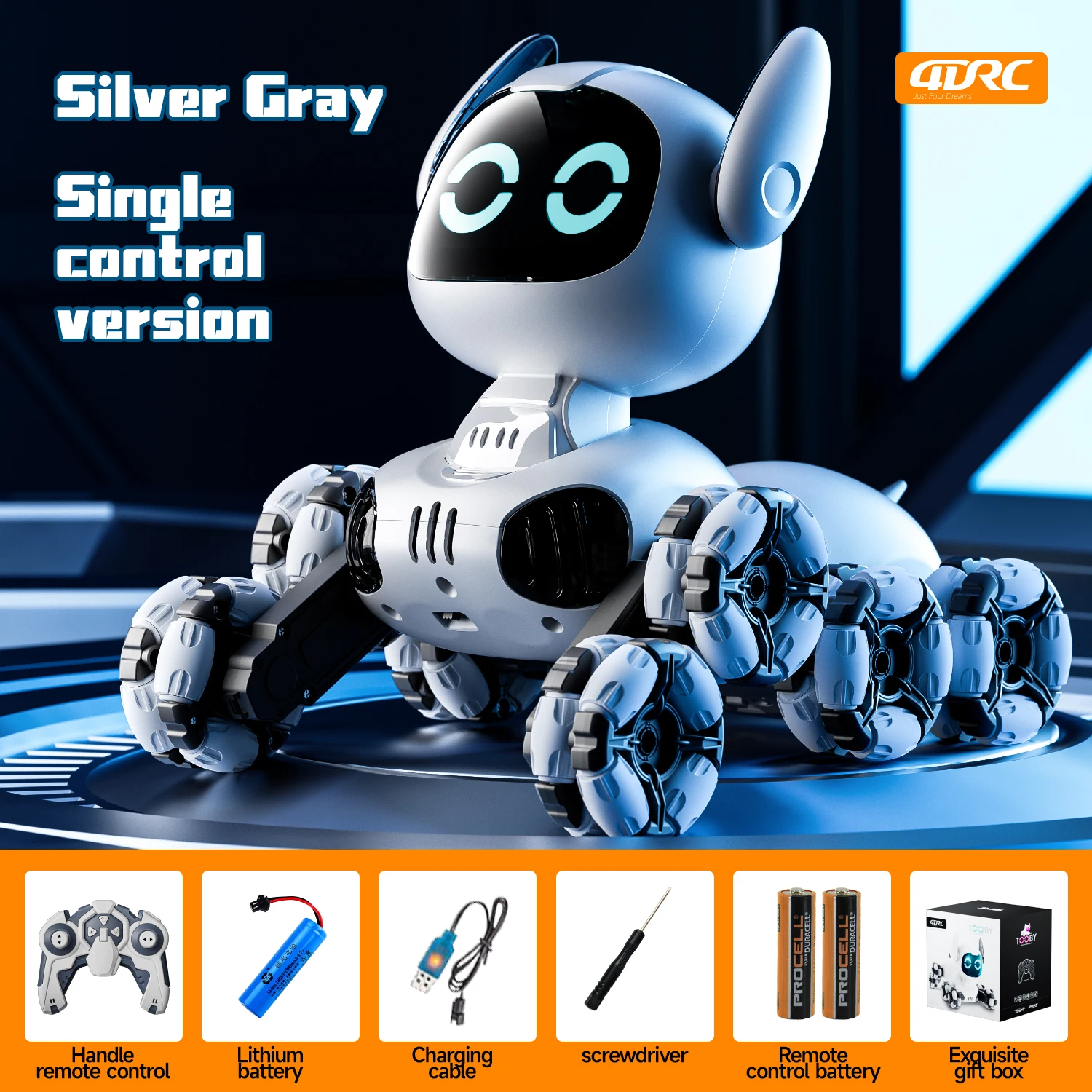 8WD Intelligent Remote Control Robot Dog Touch-sense Music Stunt RC Car Electric Radio Control Toys Kids Boys Girls Gifts-Leplay