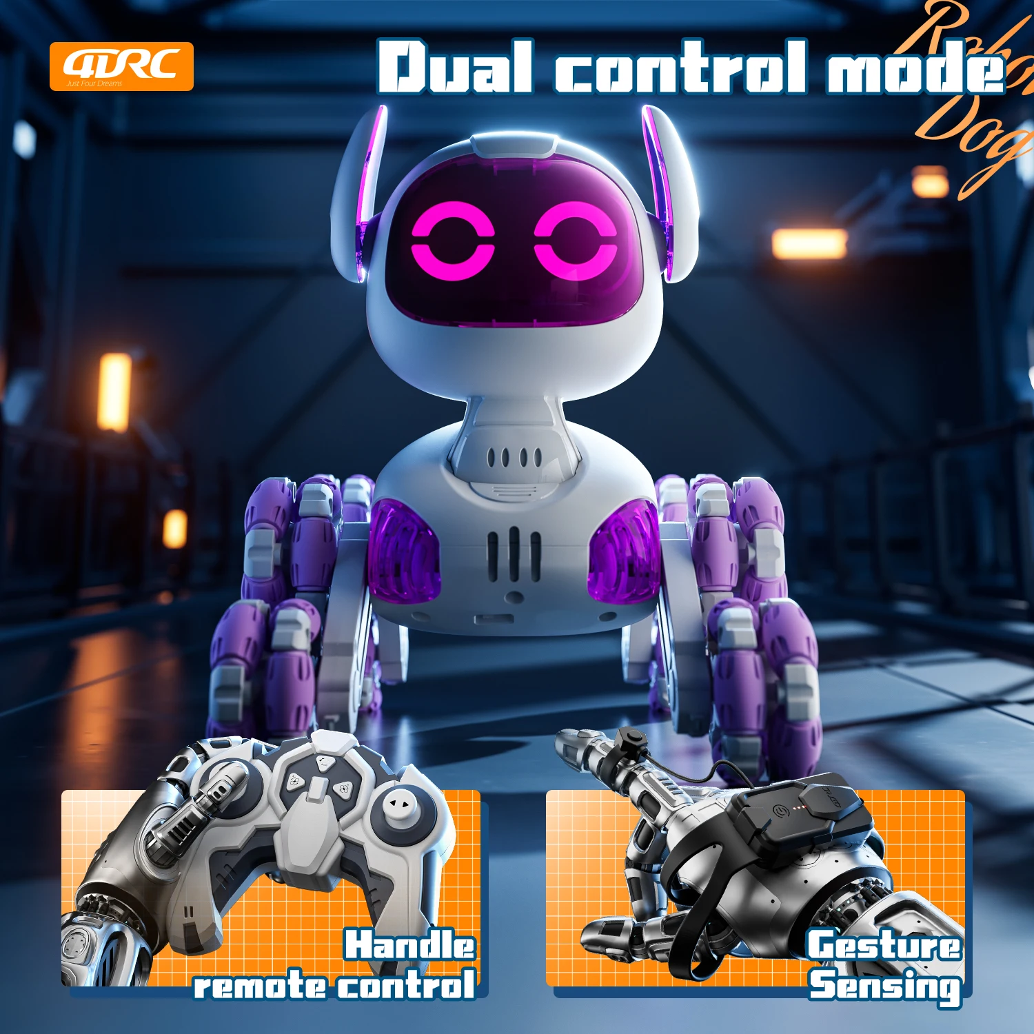 8WD Intelligent Remote Control Robot Dog Touch-sense Music Stunt RC Car Electric Radio Control Toys Kids Boys Girls Gifts-Leplay