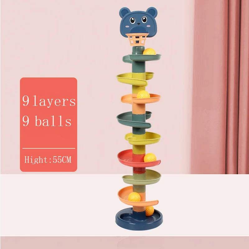 Montessori Rolling Ball Development Game Baby Ball Toy Educational Toys Montessori Activity Stacking Toys For Babies 1 2 3 Years-Leplay