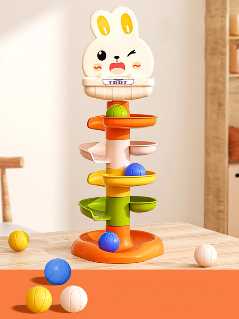 Montessori Rolling Ball Development Game Baby Ball Toy Educational Toys Montessori Activity Stacking Toys For Babies 1 2 3 Years-Leplay
