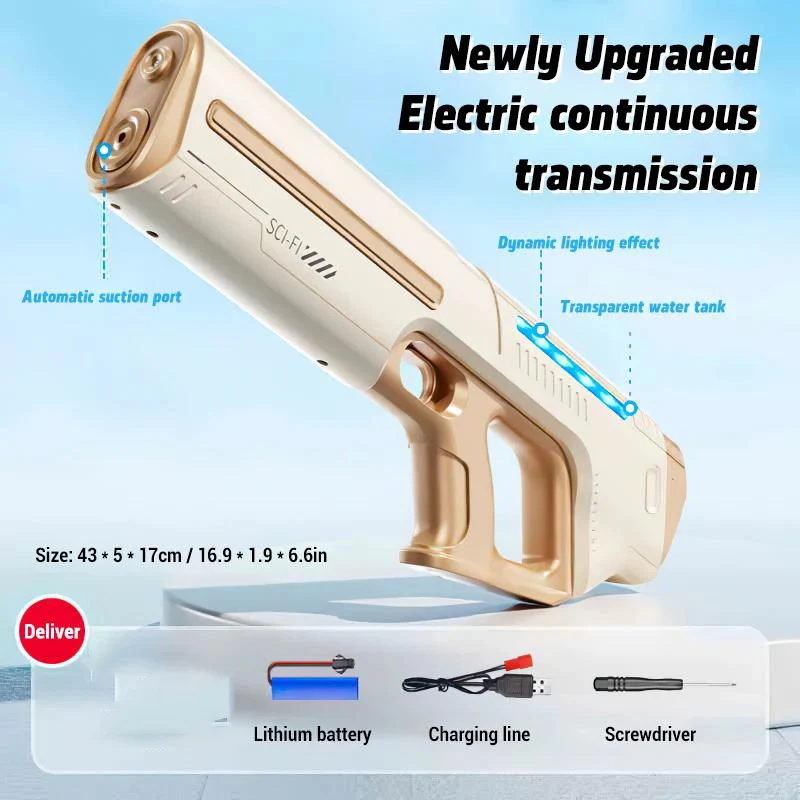 Electric Water Guns For Adults Powerful Squirt Automatic Water Suction Water Blasters Summer Outdoor Beach Toy For boys Kid Gift-Leplay