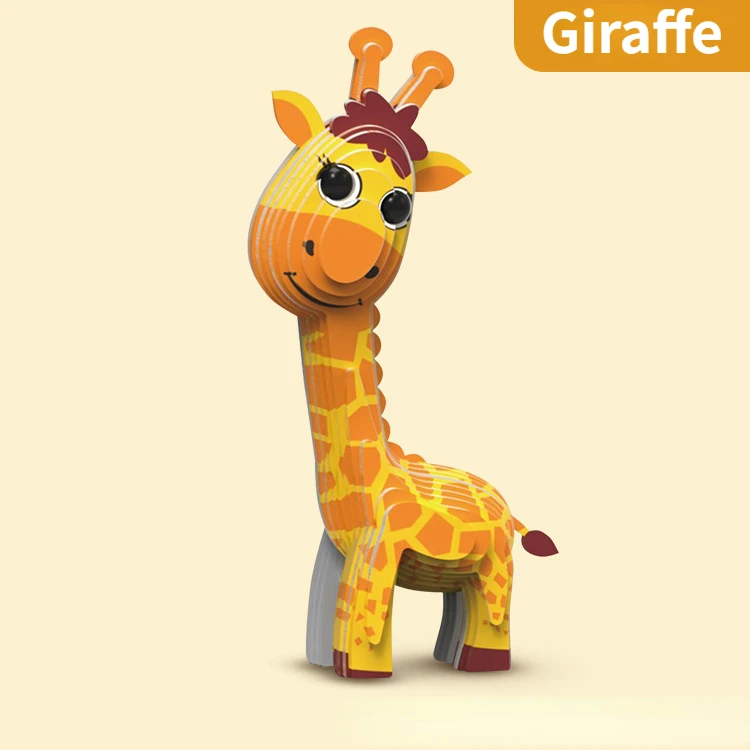 Children's 3D Puzzle Kindergarten Animal Puzzle Intelligence Early Education Toys Dinosaur Animal Model Paper 3-4-5-6 Years Old-Leplay