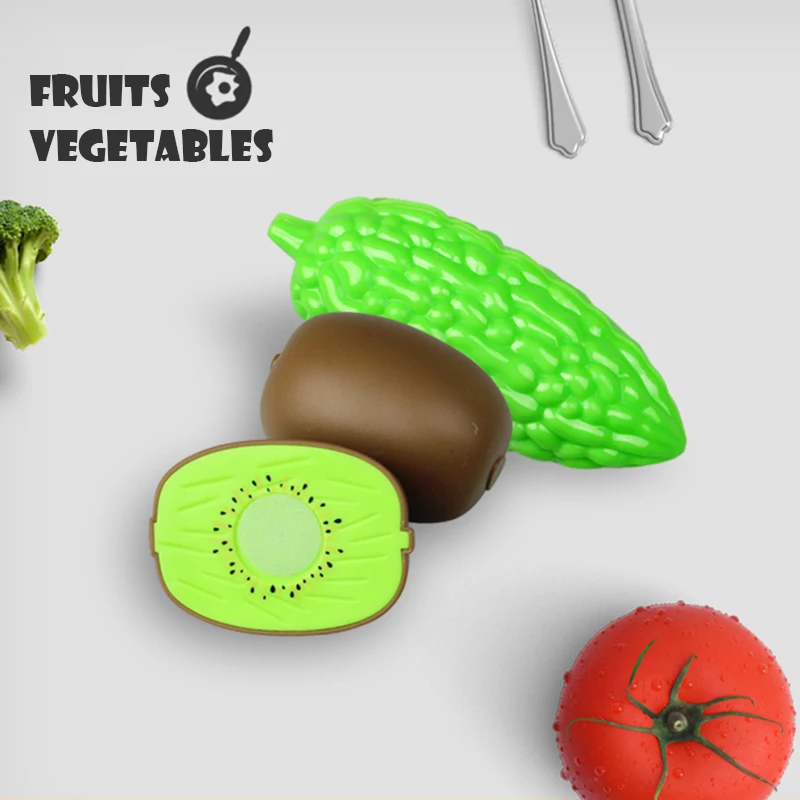 6/10/13/24Pcs Kitchen Fun Cutting Fruits and Vegetables Food Play House Set Puzzle Education Toys For Kids Boys Girls Xmas Gifts-Leplay