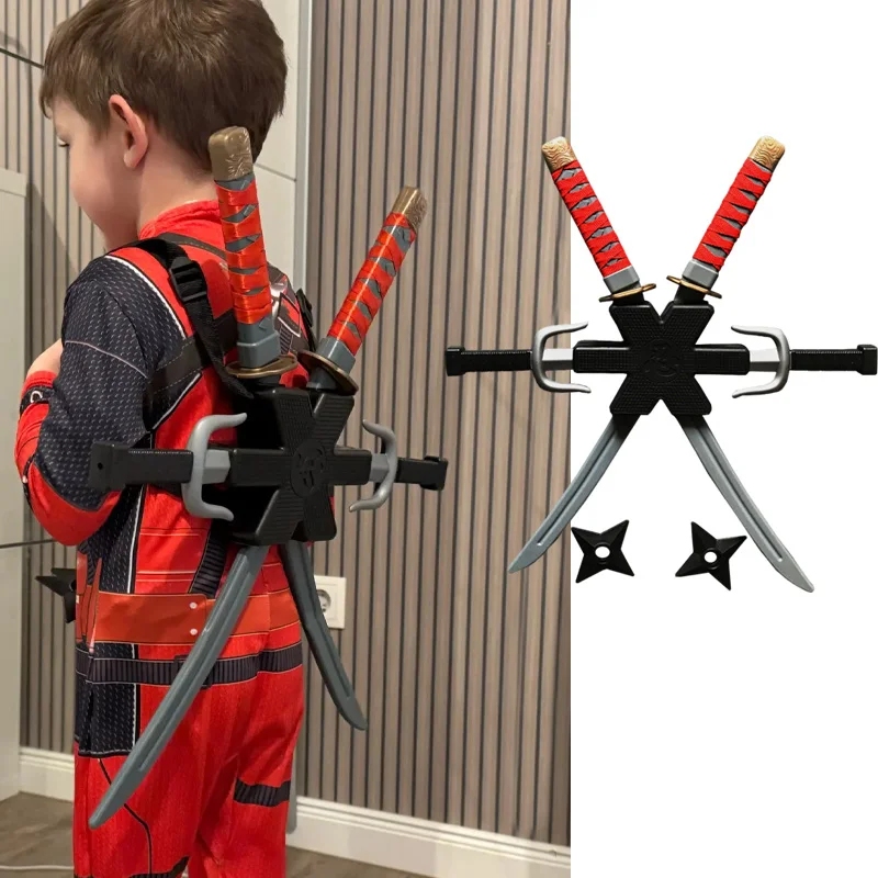 1: 1 Ninja Set Halloween Children's Japanese Samurai Cosplay Toys Knife Set Dart Toy Model Gifts Collection Bizarre Toys-Leplay