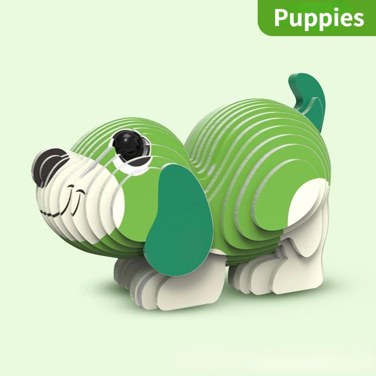 Children's 3D Puzzle Kindergarten Animal Puzzle Intelligence Early Education Toys Dinosaur Animal Model Paper 3-4-5-6 Years Old-Leplay