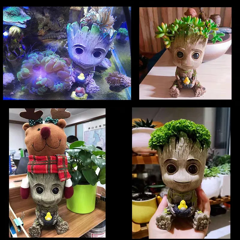Home Decoration Crafts Miniature Model Office Desktop Display Cartoon Groot Figurines Handicrafts Decor Tree Man Ornament 5CM-Leplay