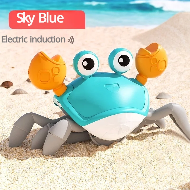 Induction Escape Crab Electric Pets Musical Toys Toddler Crawling Baby Walker Crab Interactive Toys for Children Gifts-Leplay