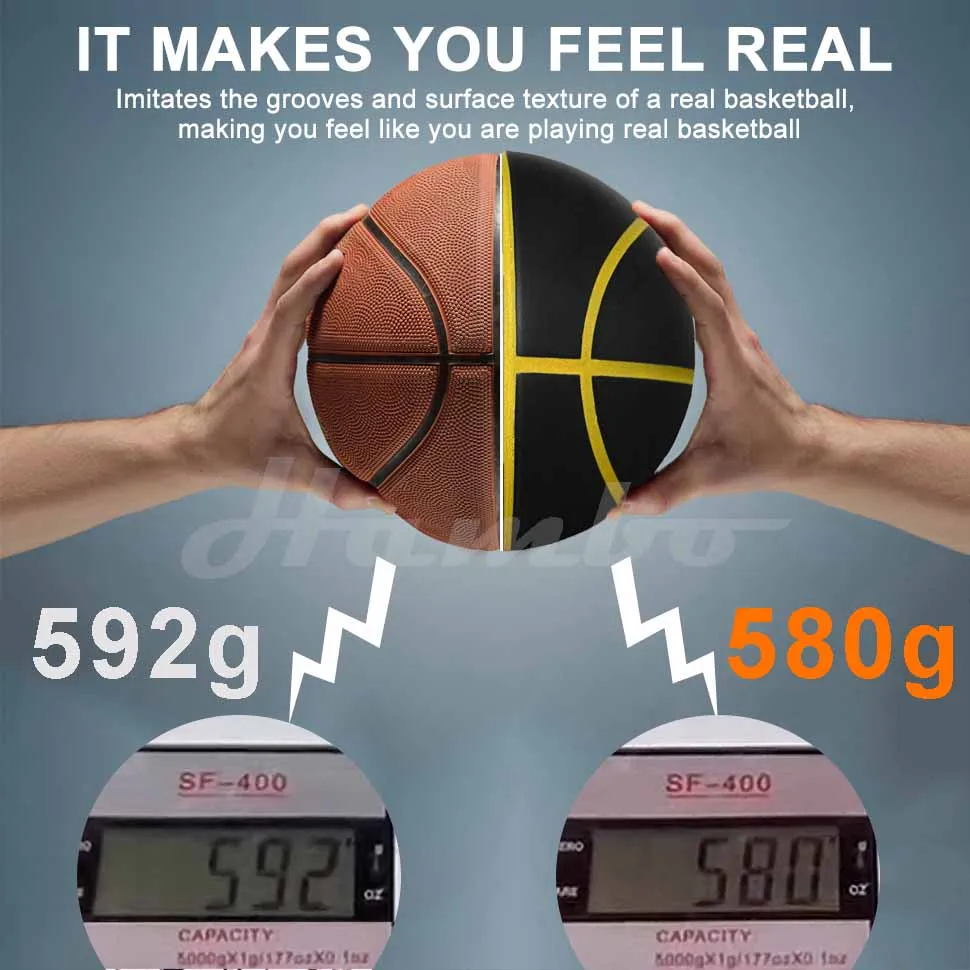 580G Silent Basketball Noiseless Dribble Indoor Size 7- 29.5inch PU Foam Airless Basketball Quiet Bounce 90% of Real Basketball-Leplay