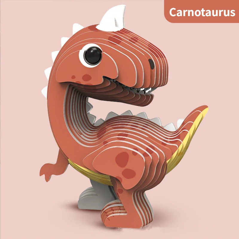 Children's 3D Puzzle Kindergarten Animal Puzzle Intelligence Early Education Toys Dinosaur Animal Model Paper 3-4-5-6 Years Old-Leplay
