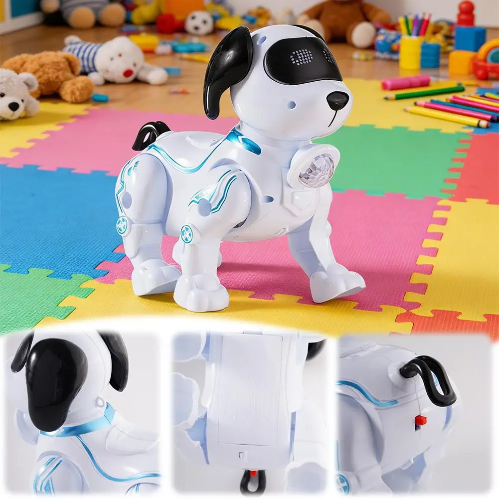 Robot Dog Electronic Stunt Pet Interactive Touch Programmable Smart Walking Dancing Kids Birthday Gift for Kids Boys Girls-Leplay