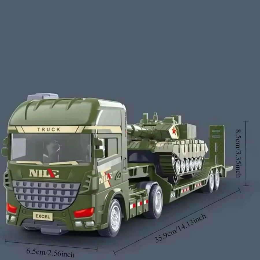 1pcs Scale-carrier container engineering set vehicle excavator transport truck model inertial car education toys gift for childr-Leplay