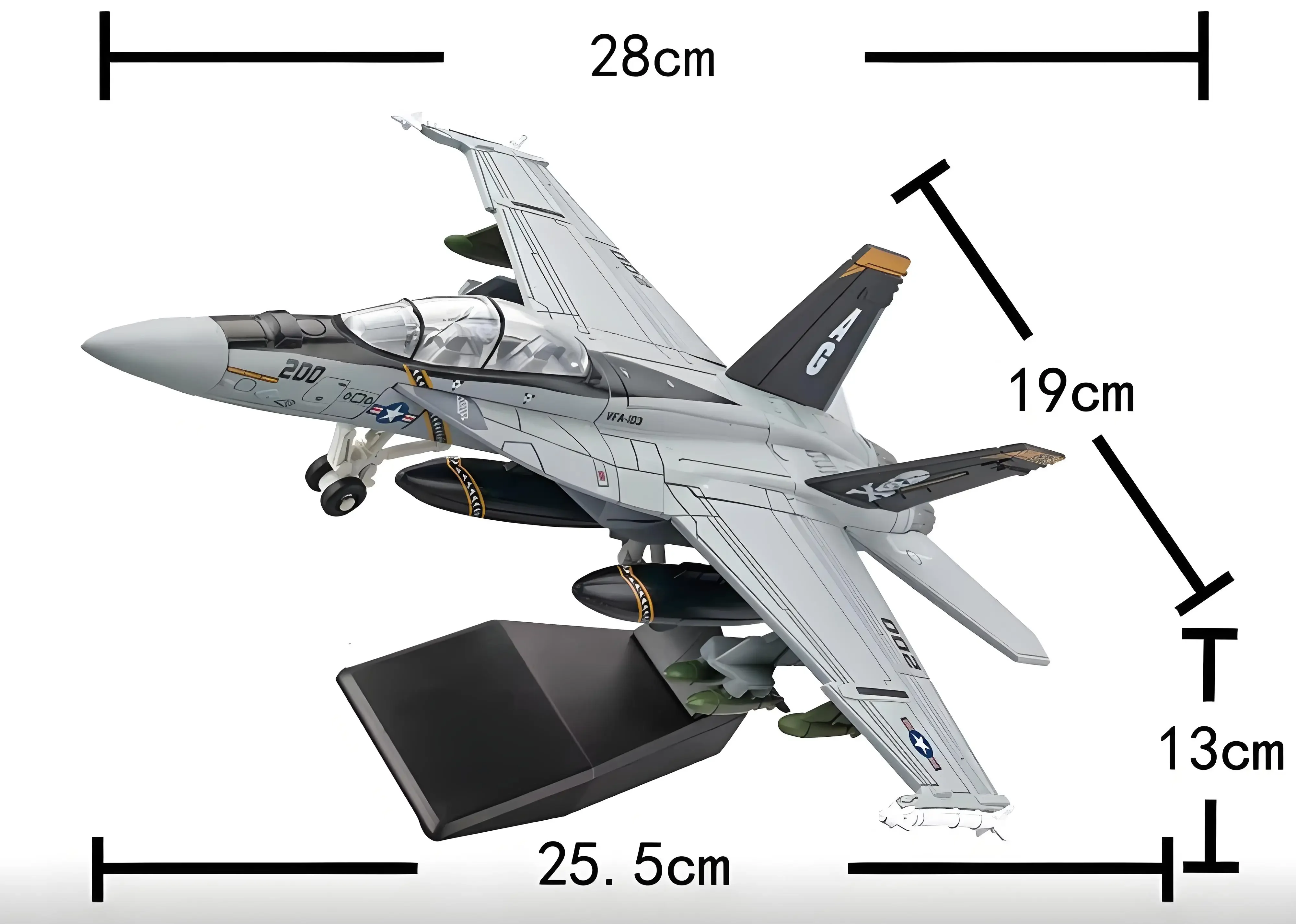 1:72 Scale Replica F18 FA-18 VF103 Grumman Tomcat Super Hornet F/A-18F Pirate Flag Fighter US Navy Plane Military Model-Leplay