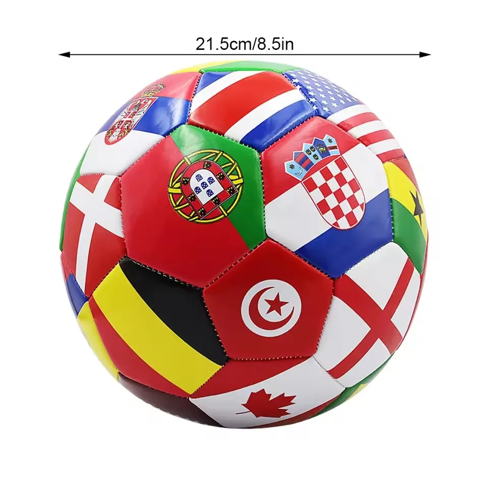 Flag Printed Soccer Ball Official Size 5 Soccer Match Ball Outdoor Match Game Football Pvc 2.7Thickened Team Training Footy Ball-Leplay