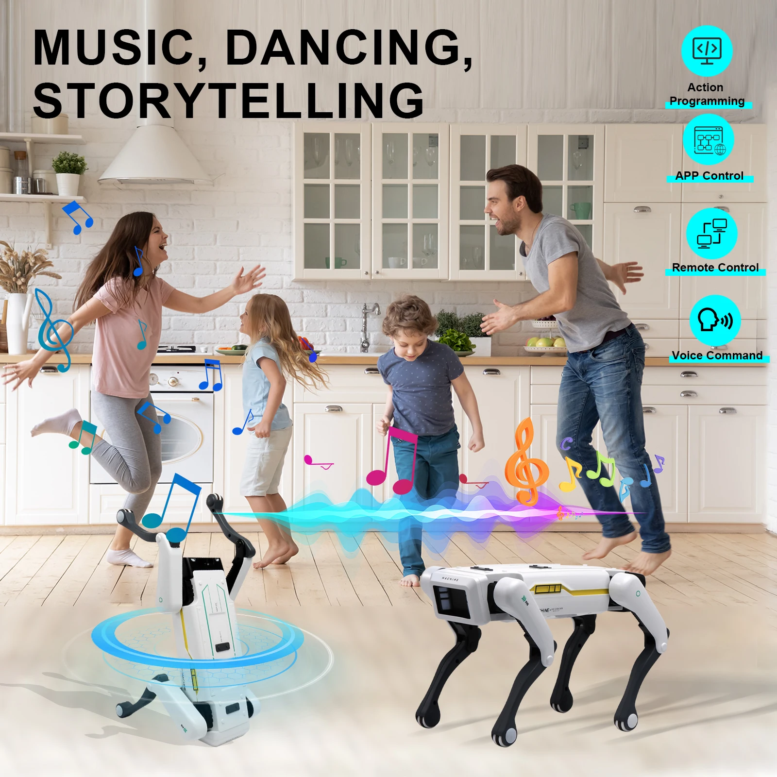 Intelligent AI RC Robot Dog Voice Dialogue APP Remote Control Programming Singing Dancing Machine Dog Kids Toys-Leplay