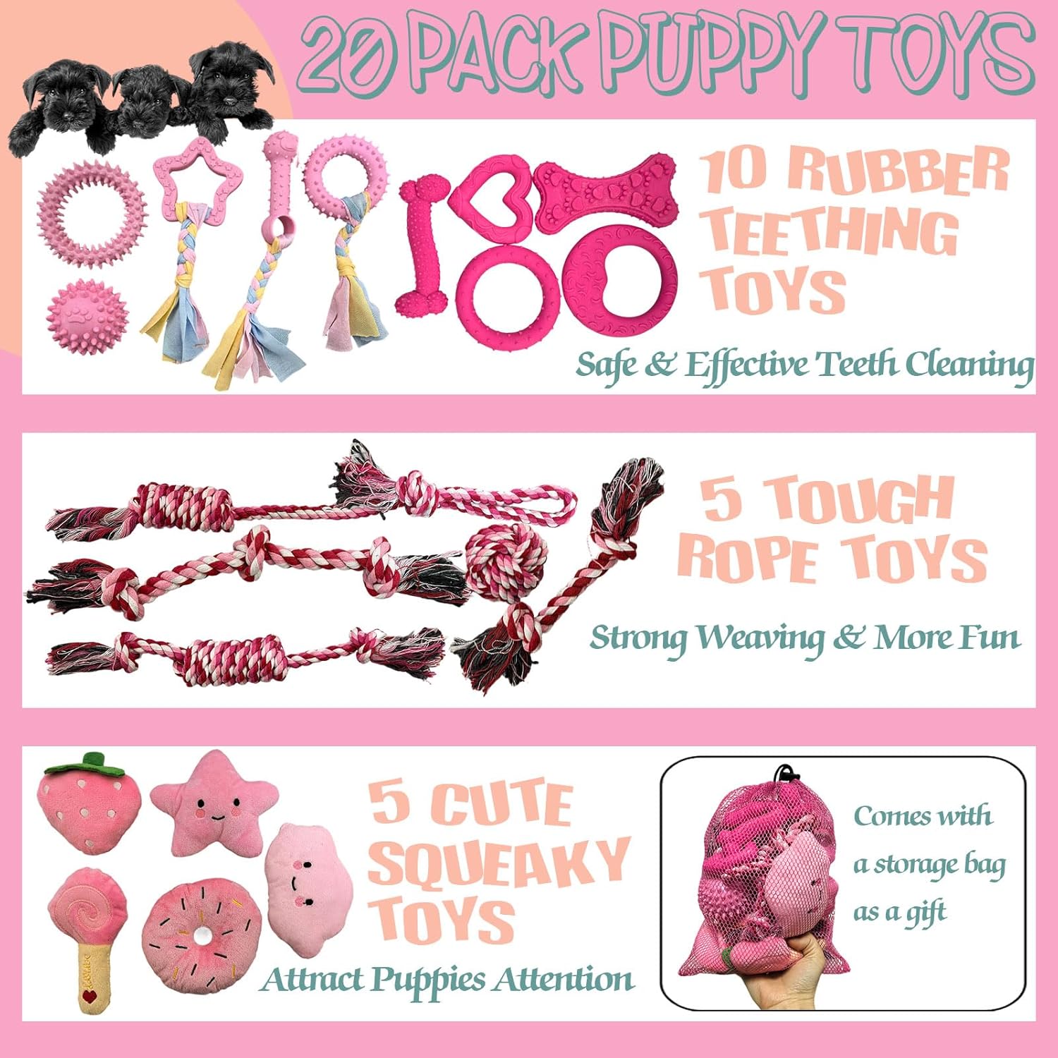 Puppy Teething Toys for Small Medium Dogs