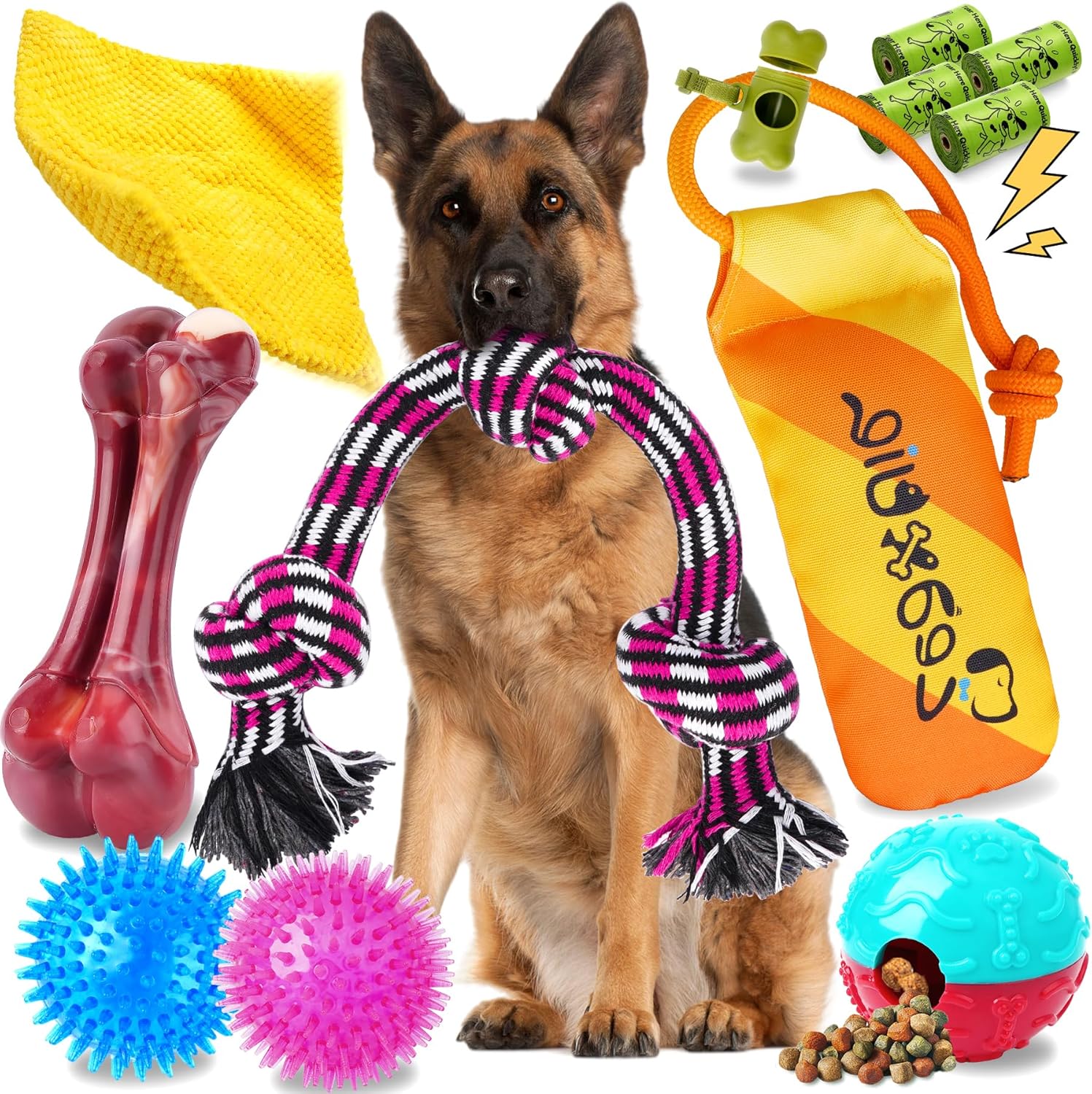 12 Pack Long-Lasting Heavy Various Dog Chew Toys