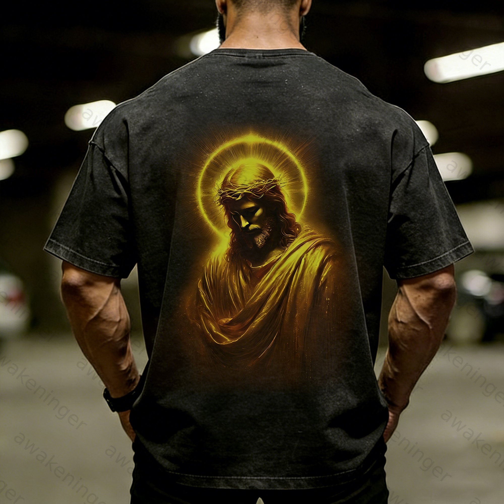 Premium Men's "Divine Blessing" Christian Garment-Washed T-Shirt