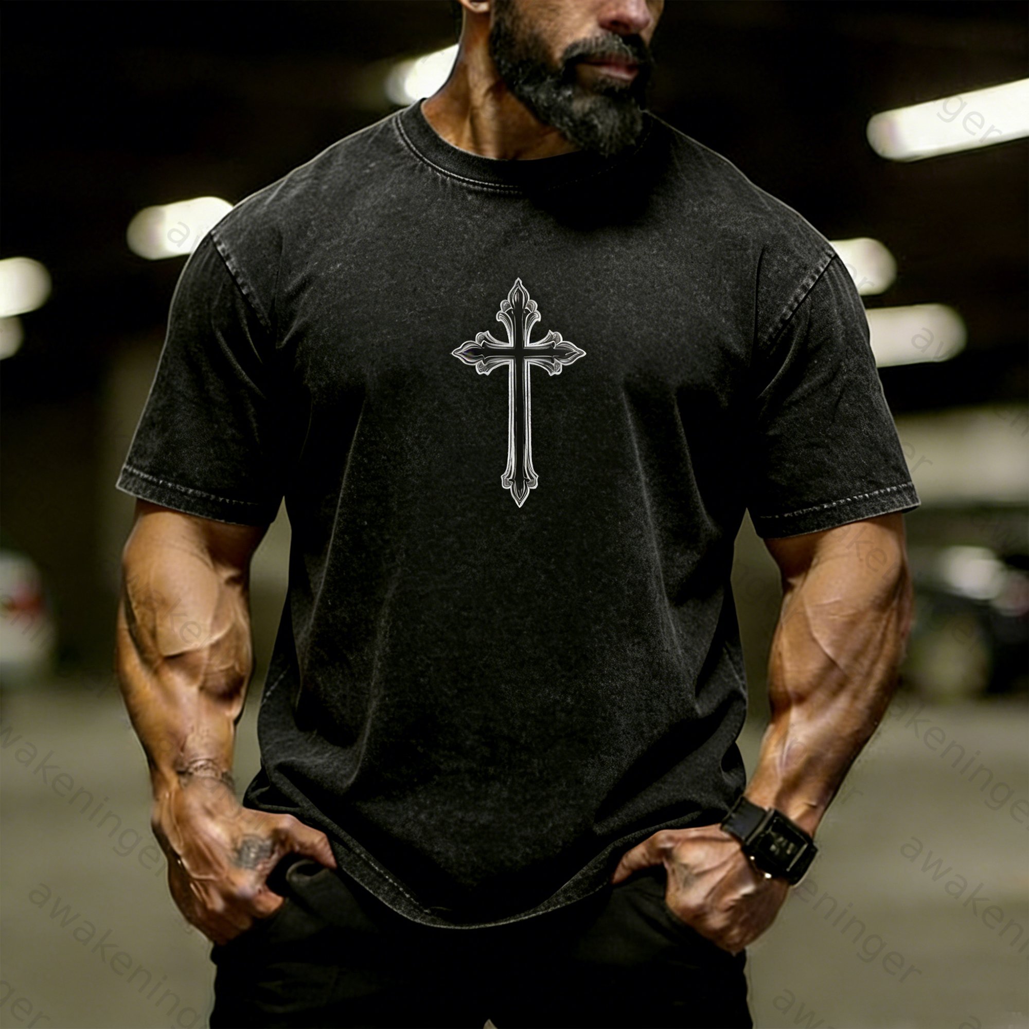 Premium Men's "Holy Cross Soul" Christ-Washed T-Shirt